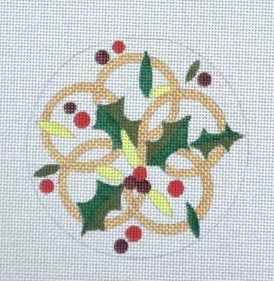 HO2206 - Golden Rings Round Ornament