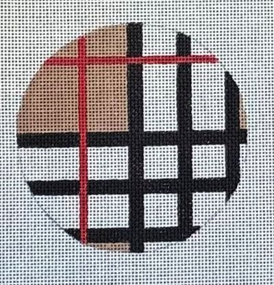 HO2657 - Brown Plaid Round