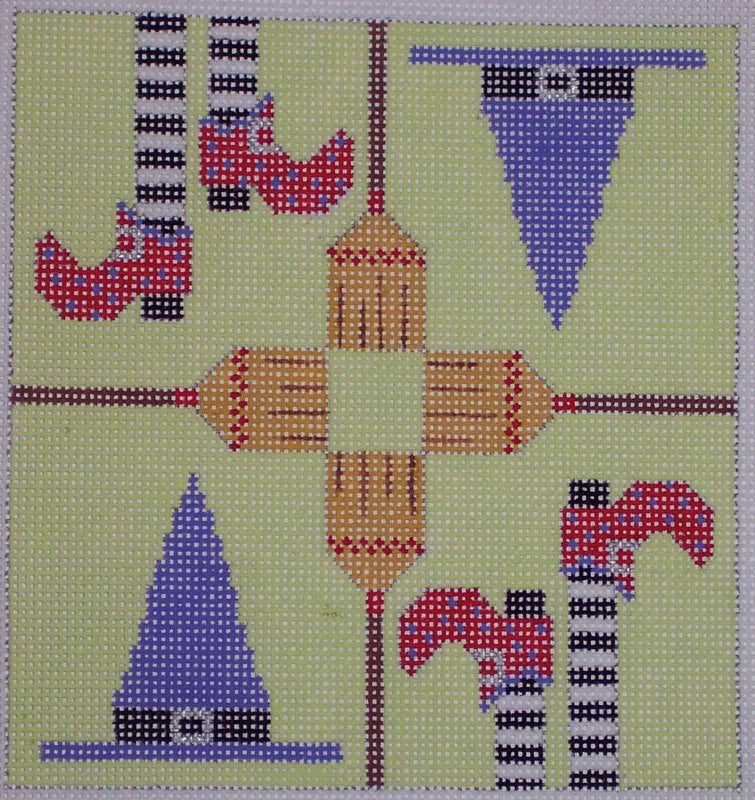HW122 - Witch Accessories Biscornu Ornament