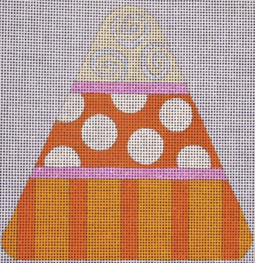 HW129 - Candy Corn - Orange Dots & Stripes