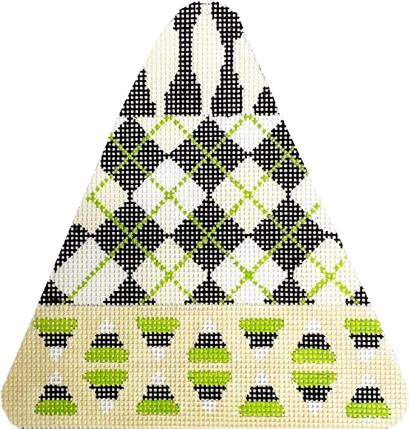 HW129B-BW - Candy Corn - Argyle - Black & White