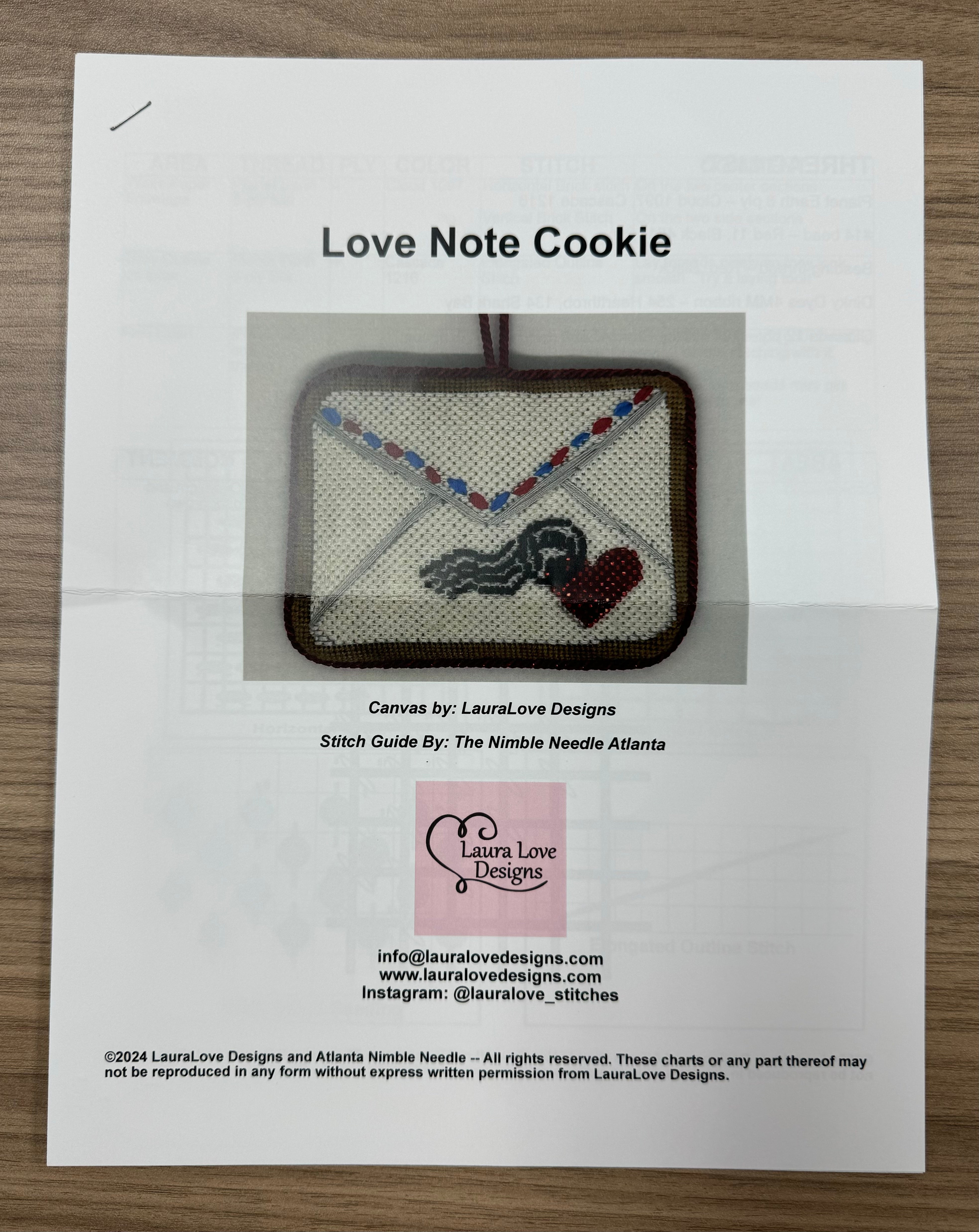 LL-C-016 Envelope Cookie w/ Stitch Guide