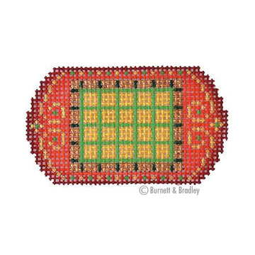 BB 3215 - Santa Set #5 - Sleigh Checkered Pattern with Wooden Sleigh