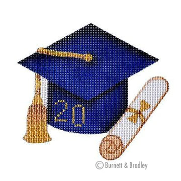 BB 6134 - Graduation Cap - Navy Blue with Year