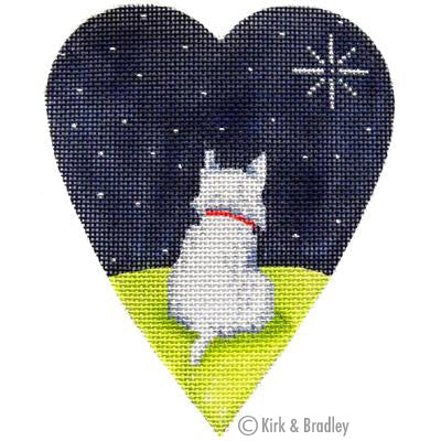 KB 355 - Midnight White Highland Terrier Heart