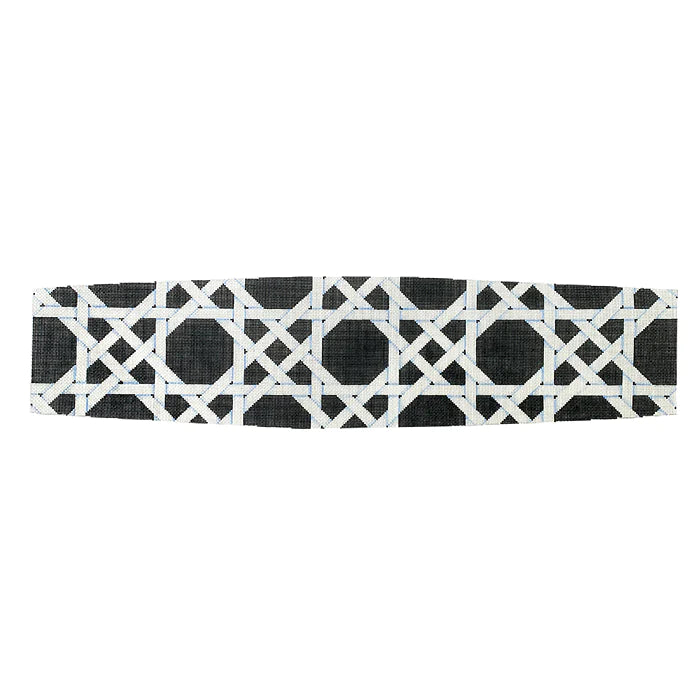 AT CB502B - Black/White Caning Pattern Cummerbund