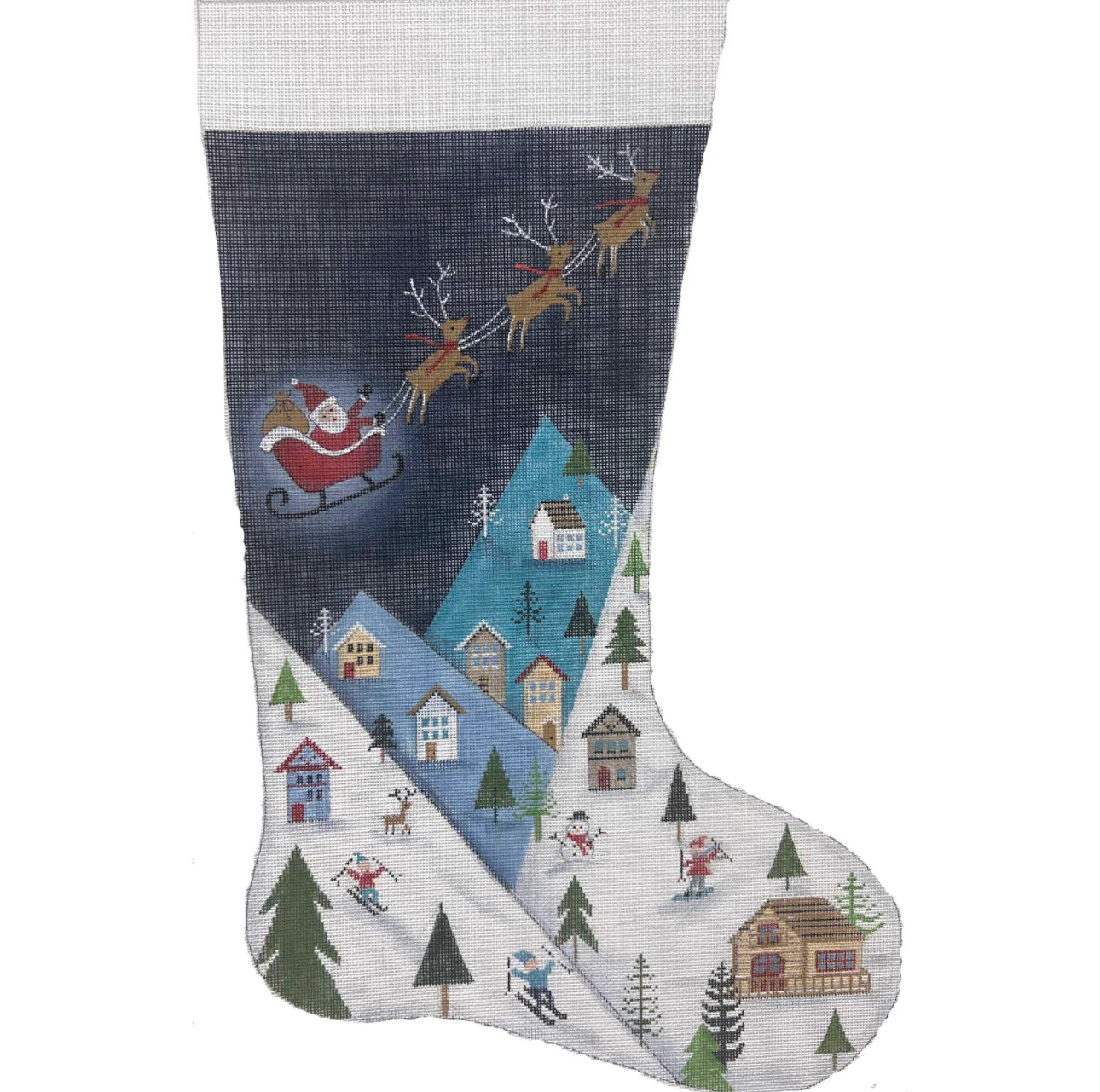 AP 4588 - Ski Mountain Christmas Eve Stocking