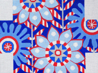 B-49 - Red White and Blue Floral Brick