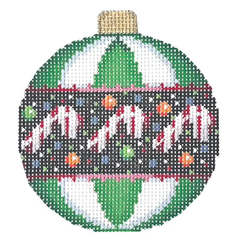 AT CT1805 - Candy Green Stripes Ball Ornament