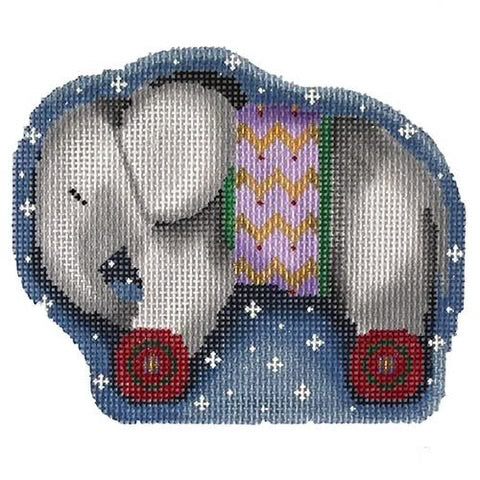 AT CT2066 - Gray Elephant on Wheels Ornament