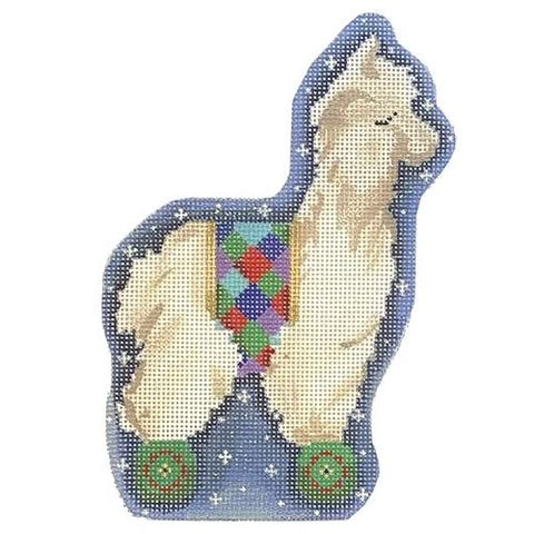 AT CT2072 - Harlequin Llama on Wheels Ornament