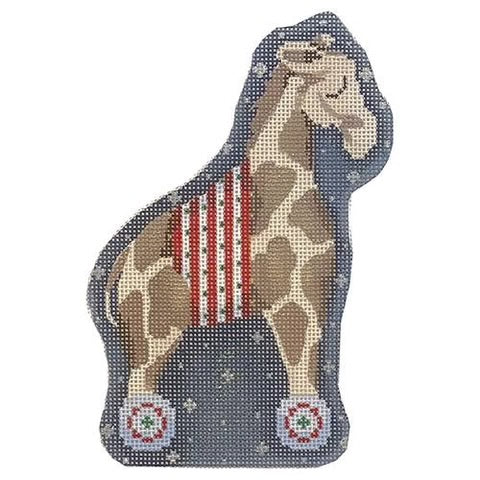AT CT2074 - Stripes Giraffe on Wheels Ornament