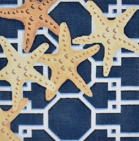 AT D1305B -Starfish on Lattice Navy