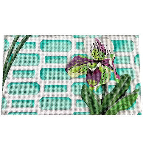 AT D1425 - Orchid on Aqua Lattice II