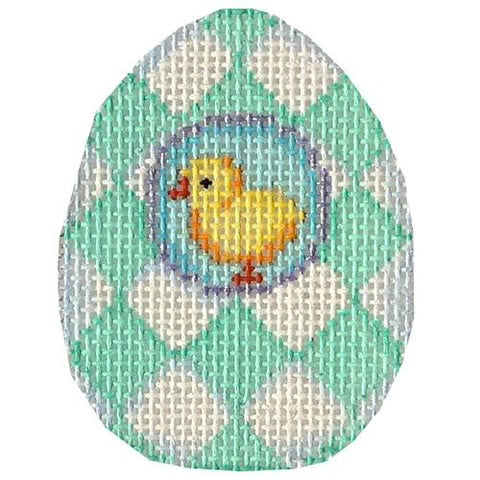 AT EG616 - Chick Aqua Harlequin Mini Egg