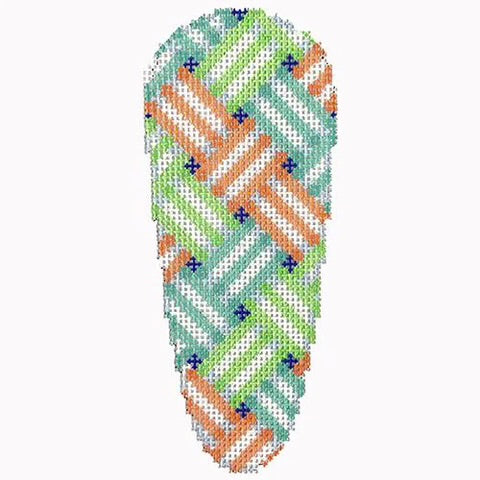 AT EM413A - Diagonal Stripes Weave Aqua Carrot