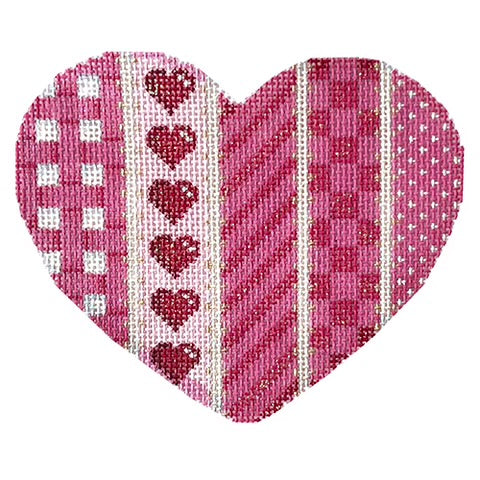 AT HE1006 - Woven Hearts Diagonal Checks Large Heart