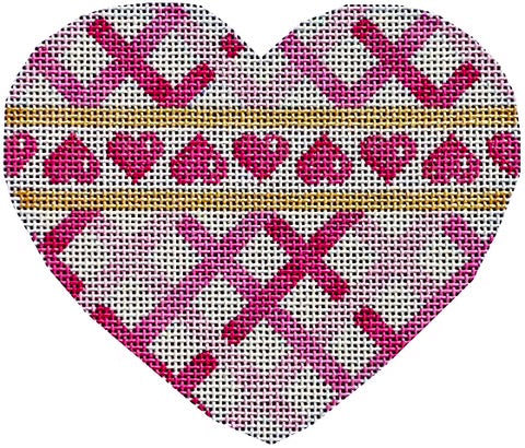 AT HE1014 - Diagonal Woven Hearts Large Heart