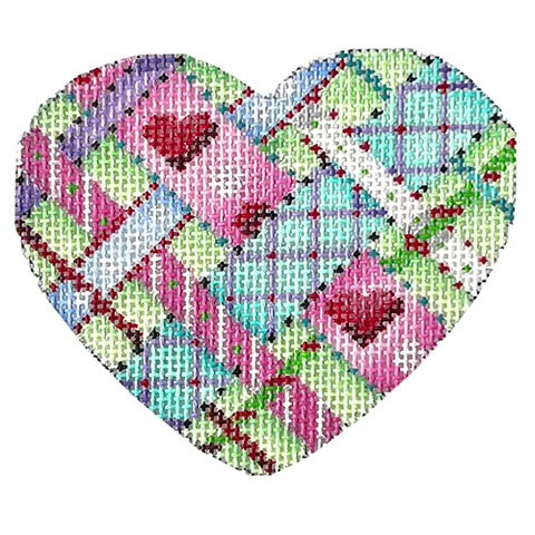 AT HE828 - Diagonal Woven Ribbons Heart