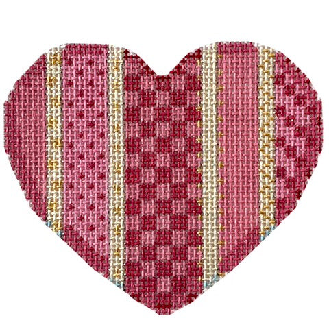 AT HE853 - Vertical Checks and Dots Heart