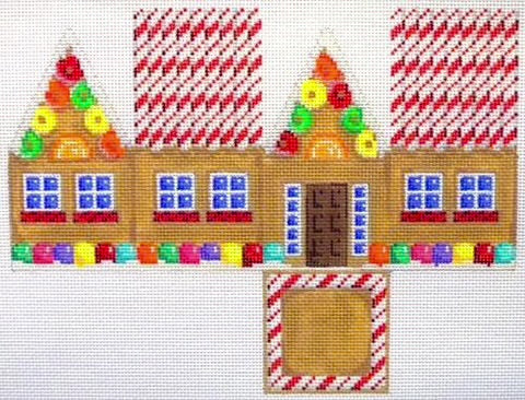 AT HH124 -Red Cane Roof Gingerbread Cottage