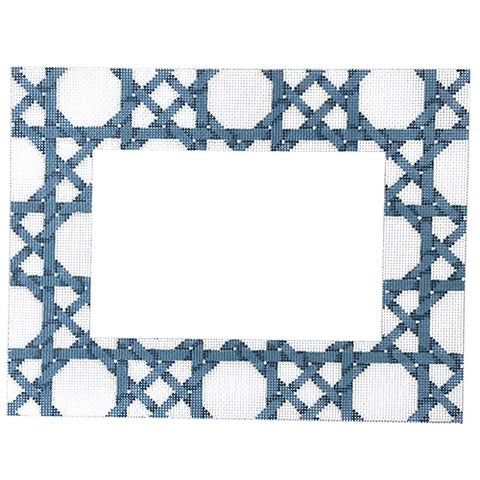AT PF277B - Blue White Caning Pattern Frame