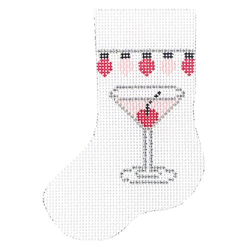 STK236 - Pink Lady with Cherry Martini Stocking