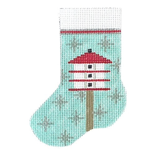 STK234 - Candy Cane Birdhouse Stocking