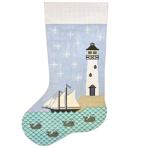 STK226 - Sailboat and Lighthouse Stocking