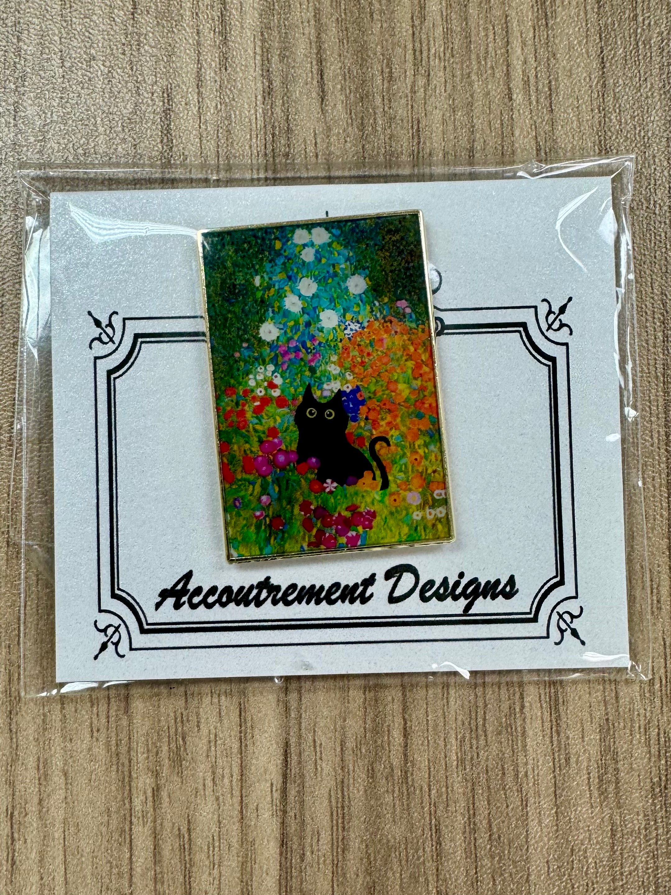 Black Cat Among Flowers Needle Minder
