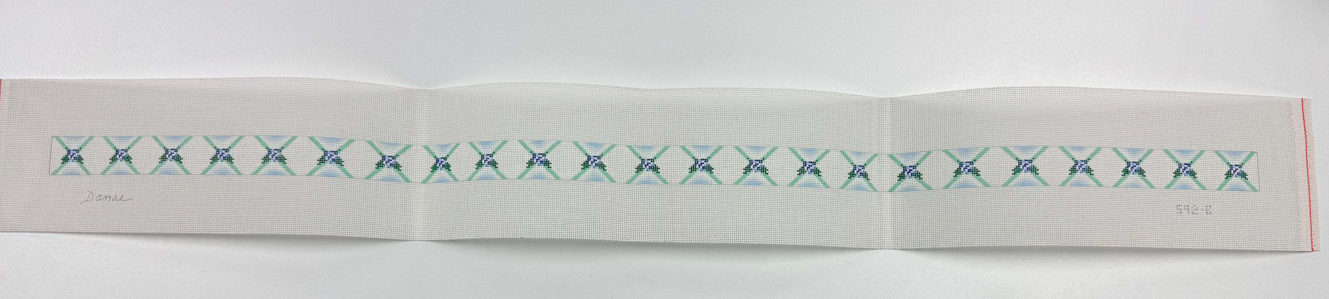 592-B - Floral Belt - blue