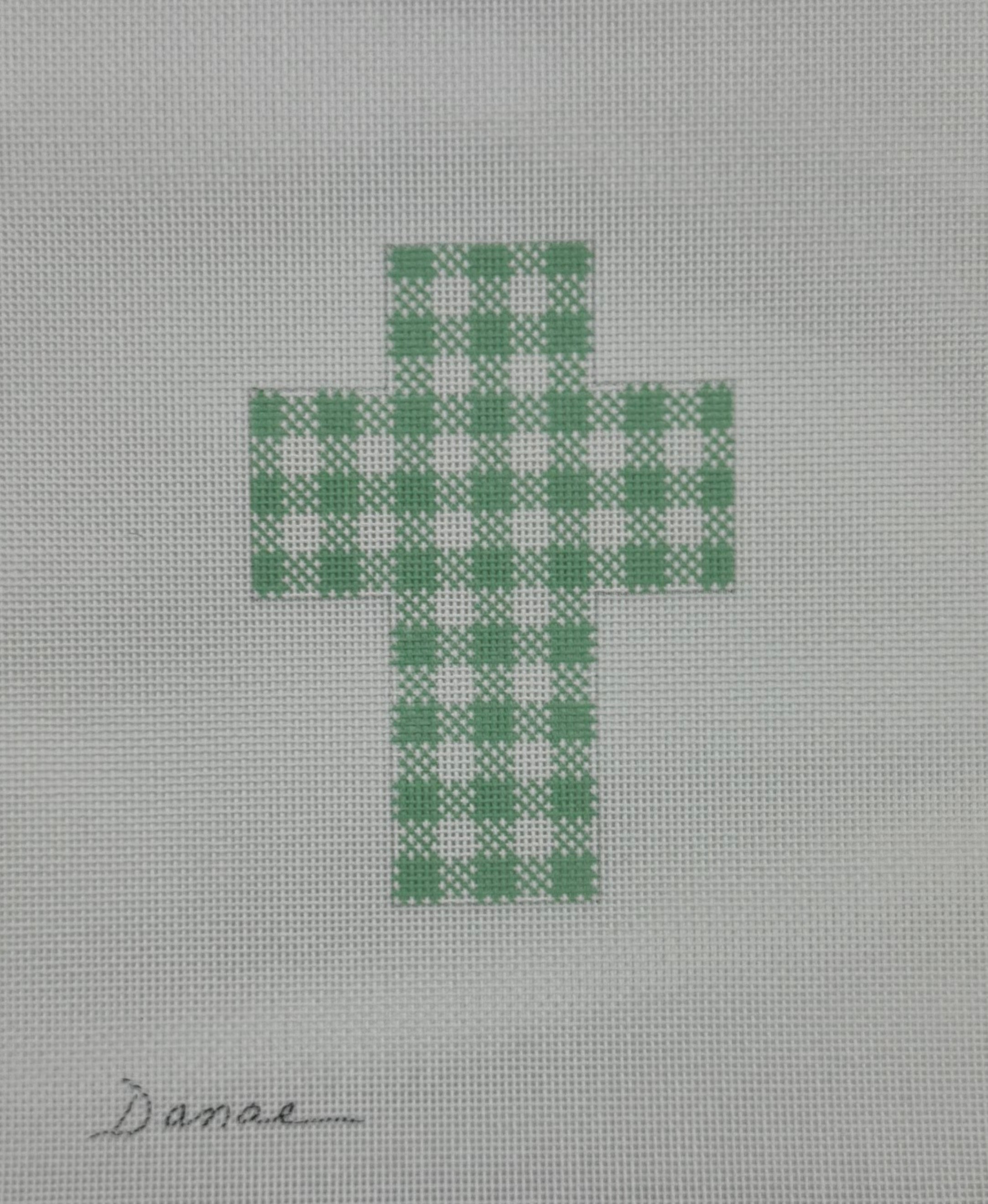 Green Checkered Cross