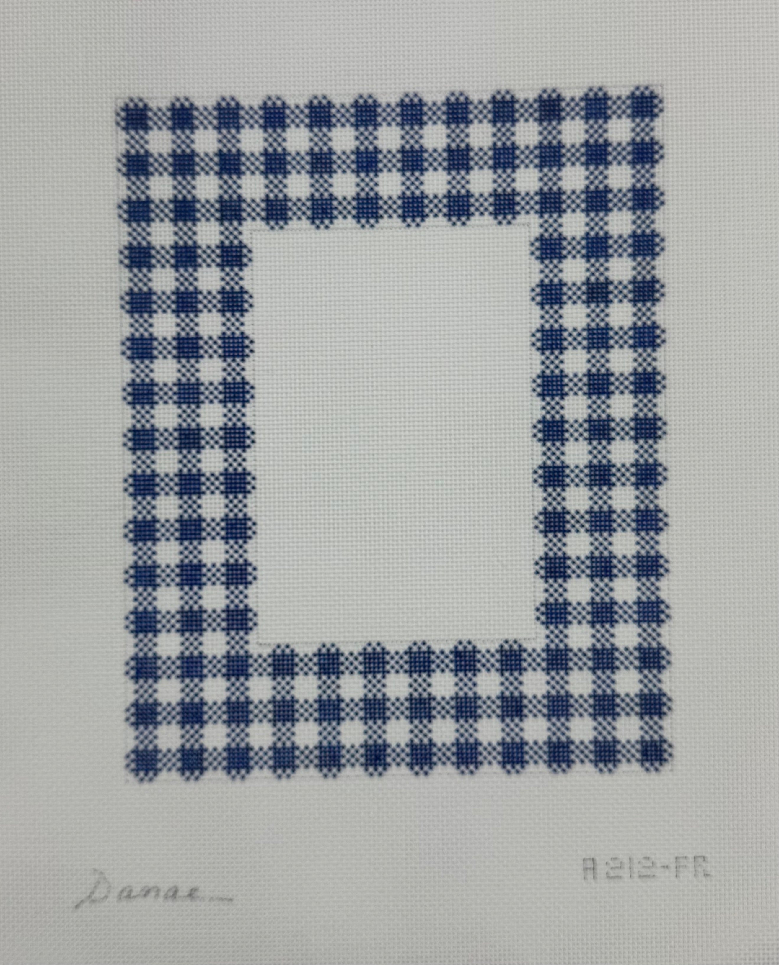 A212-FR - Blue Checkered Frame 3x5 picture insert