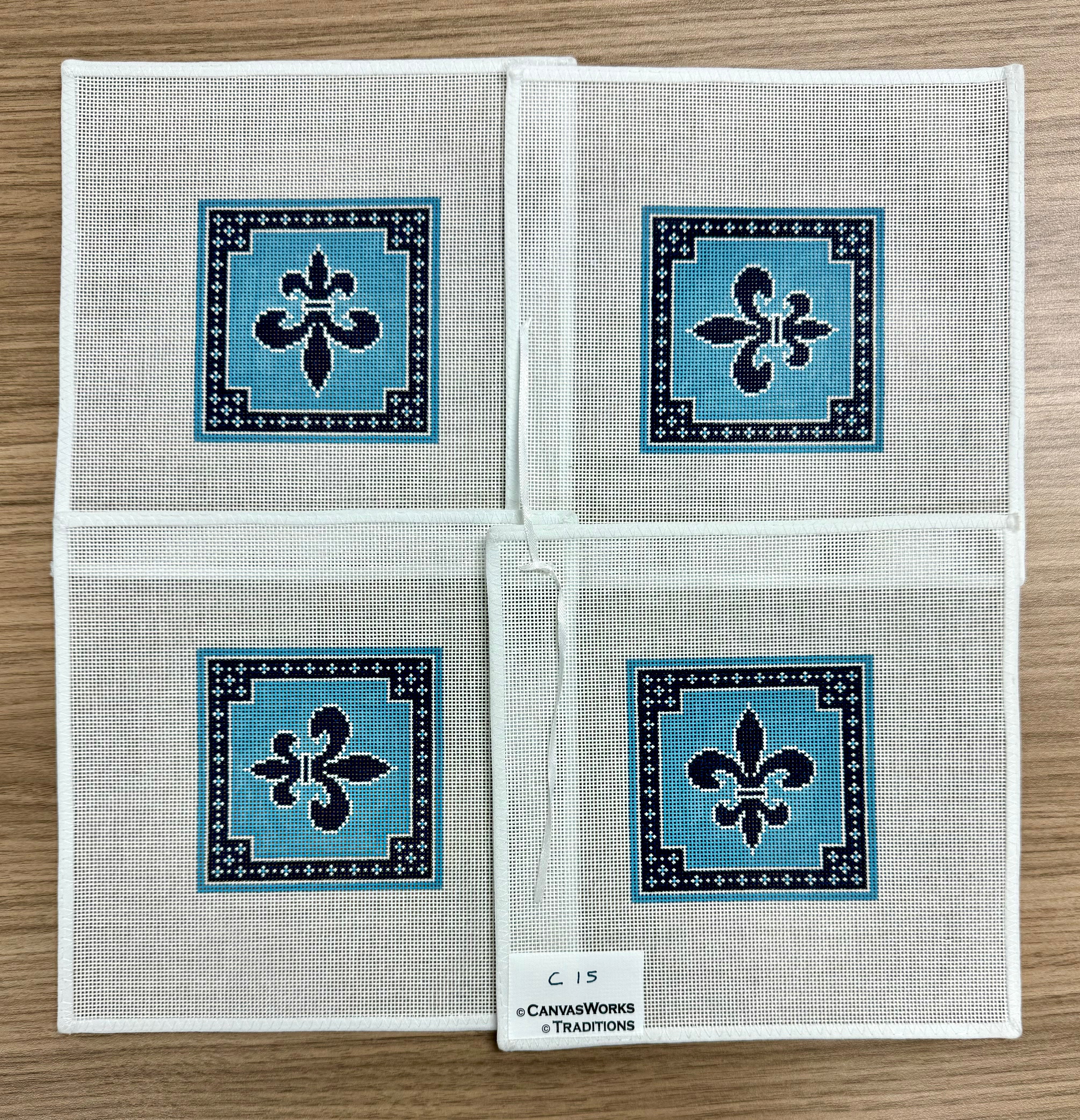 C15 - Fleur de Lis Coaster Set