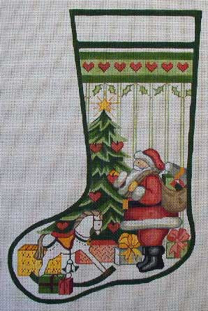 J-24 - Santa Tree Rocking Horse Stocking