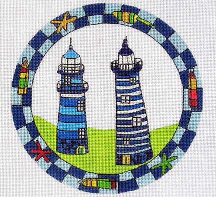 JW-36 - Round Blue Lighthouses