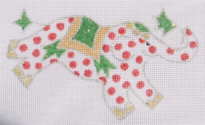 JW-XM-01 - Elephant - Red Polka Dots with Green, Silver and Gold
