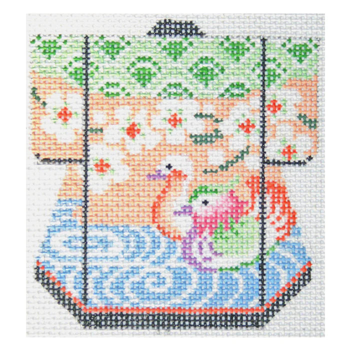 K1095 - Bright Birds Petite Kimono