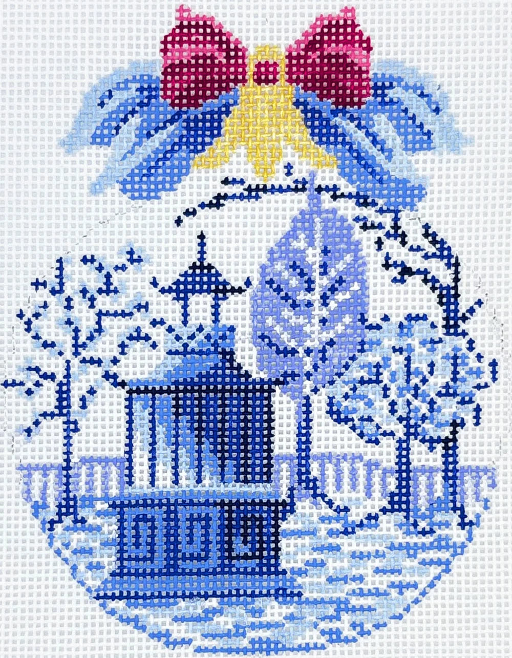KAH54-18 - Ice Blue Buds over Garden Folly
