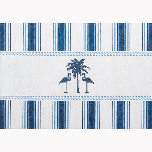 KB 1645 - Nautical Pillow - Navy Palm Tree