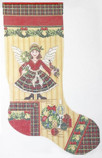 KCN1619ST - Elegant Angel and Pear Tree Stocking