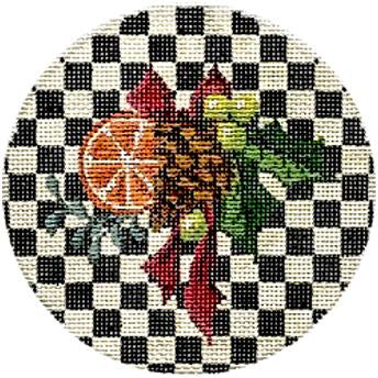 KCN247 - Black and White Holiday L'Orange Round