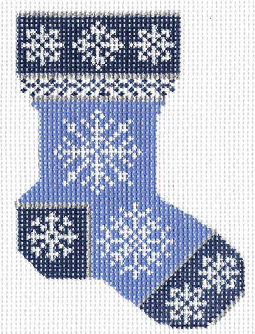 KCN736 - Ice Blue Snowflake Micro Sock