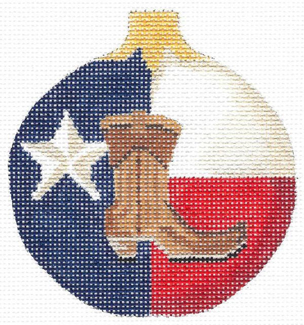 KCNTX08 - Lone Star Boot Round Ornament