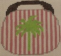 KK-OBB102E - Palm Tree on Pink and White Stripes Insert