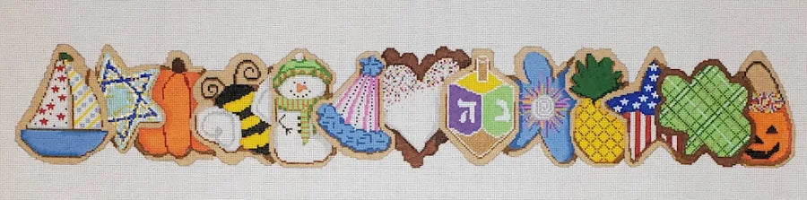 LL-APR-2 - All Holiday Cookies Apron Row with Hanukkah