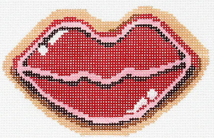 LL-C-17 - Lips (Bargello Lips) Cookie with Stitch Guide