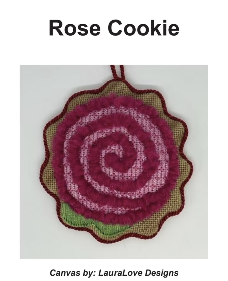 LL-C-12 - Rose Cookie with Stitch Guide