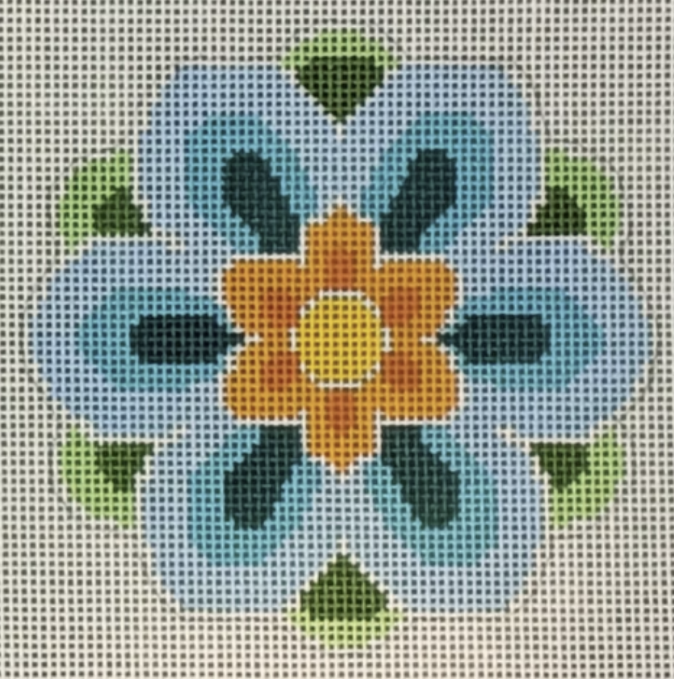 LL-IN-3E - Geometric Flower Insert - Blue