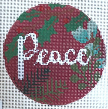 LL-ORN-08 - Botanical Peace Ornament - Red